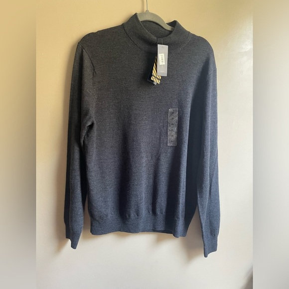 NWT men’s club room estate merino gray turtleneck size M wool preppy - Picture 1 of 7